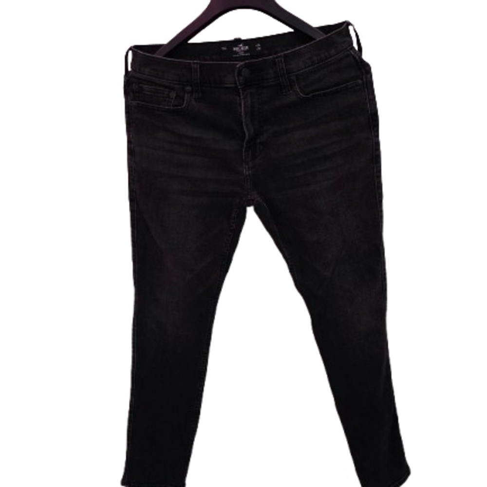 Hollister Black Skinny Jeans with Pink Trim